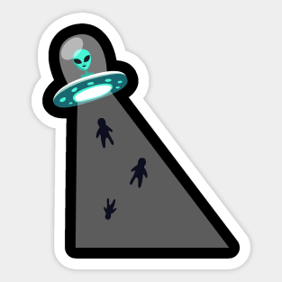 UFO Alien Abduction Sticker